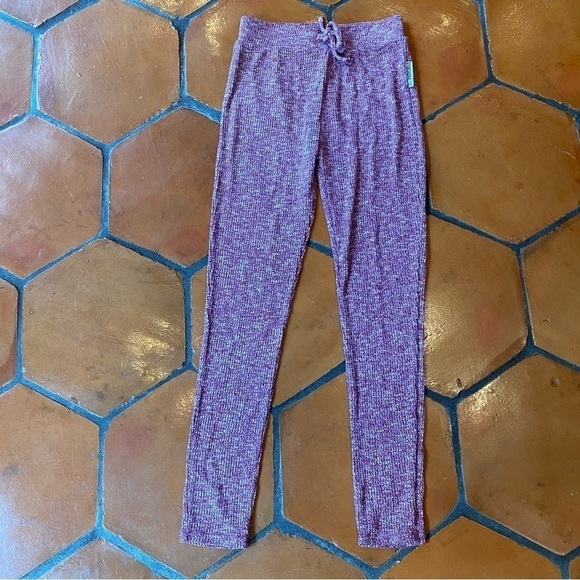 Gymshark Women Small S Slounge Ribbed High Rise Knit Leggings Drawstring Stretch - Picture 1 of 8